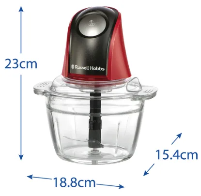 Подрібнювач Russell Hobbs Скло 1 л Червоний 200 Вт
