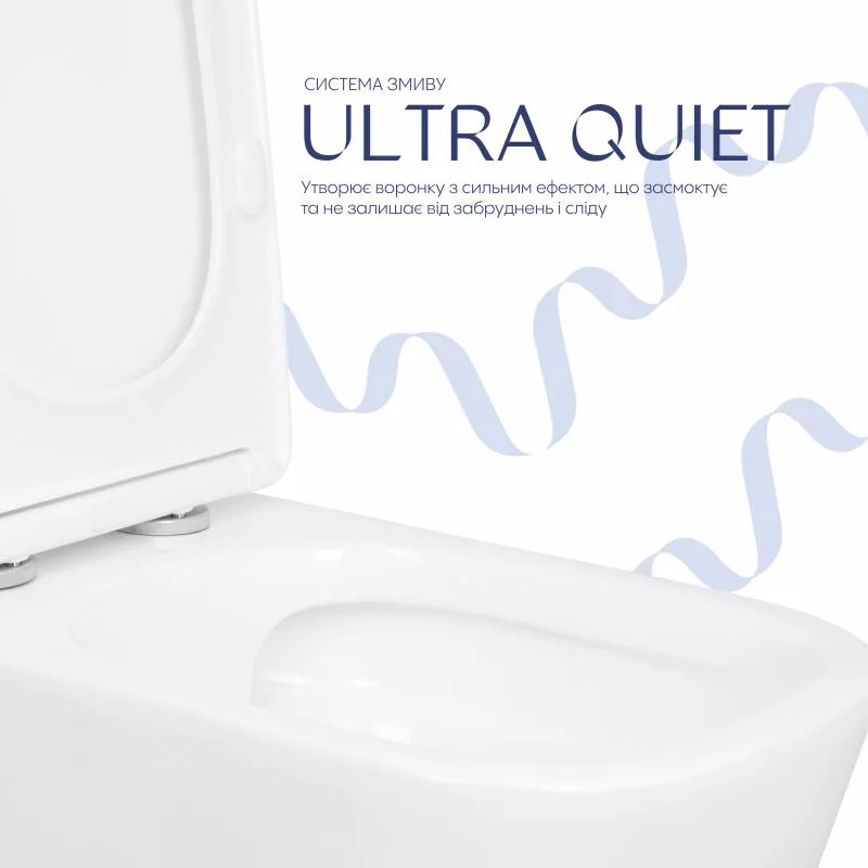 Унітаз підлоговий Qtap Stork Ultra Quiet безобідковий кераміка 630х350х805 мм Білий