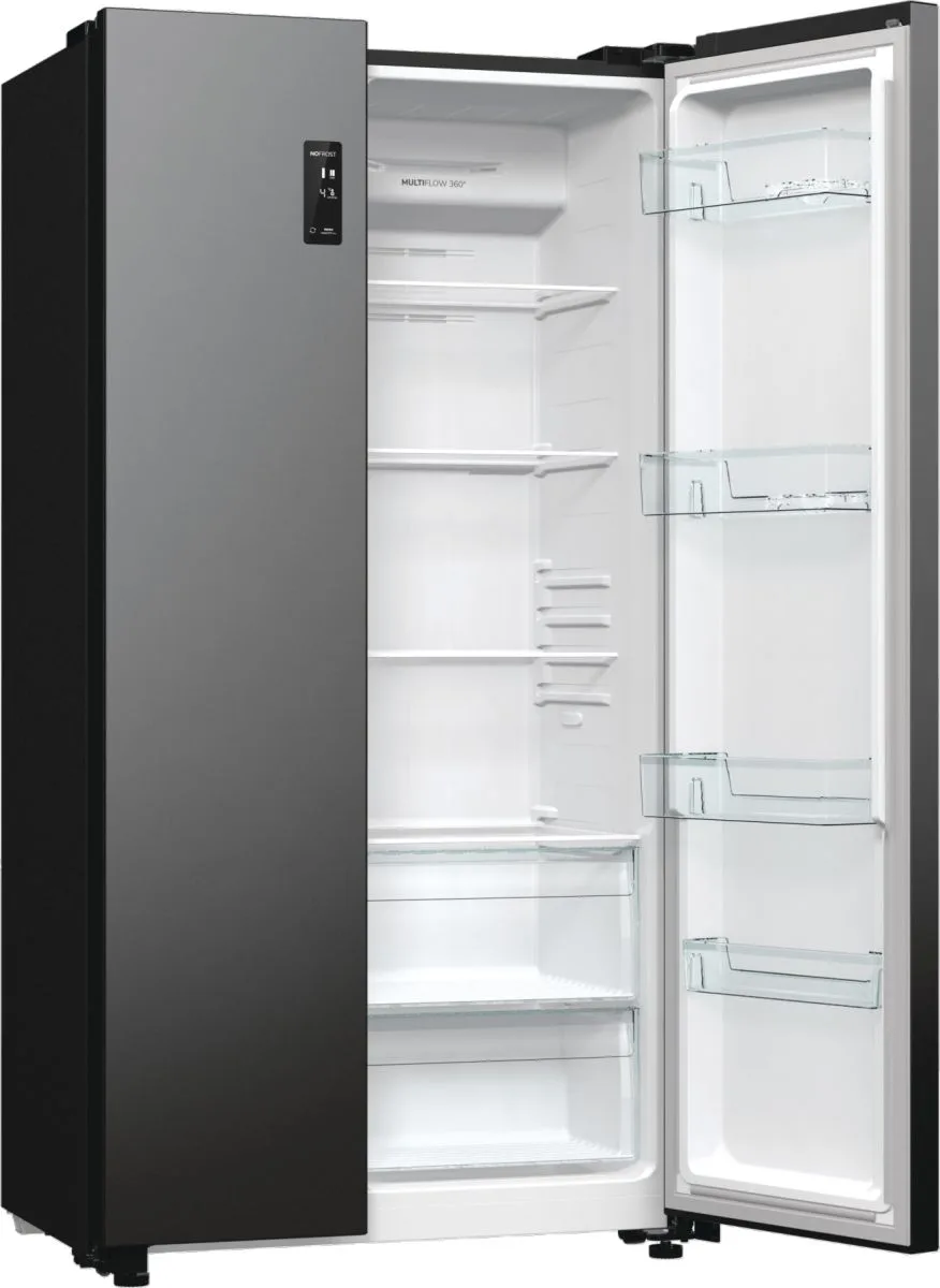 Холодильник Gorenje SBS чорний 356л для зберігання продуктів з інверторним компресором і функцією суперзаморожування