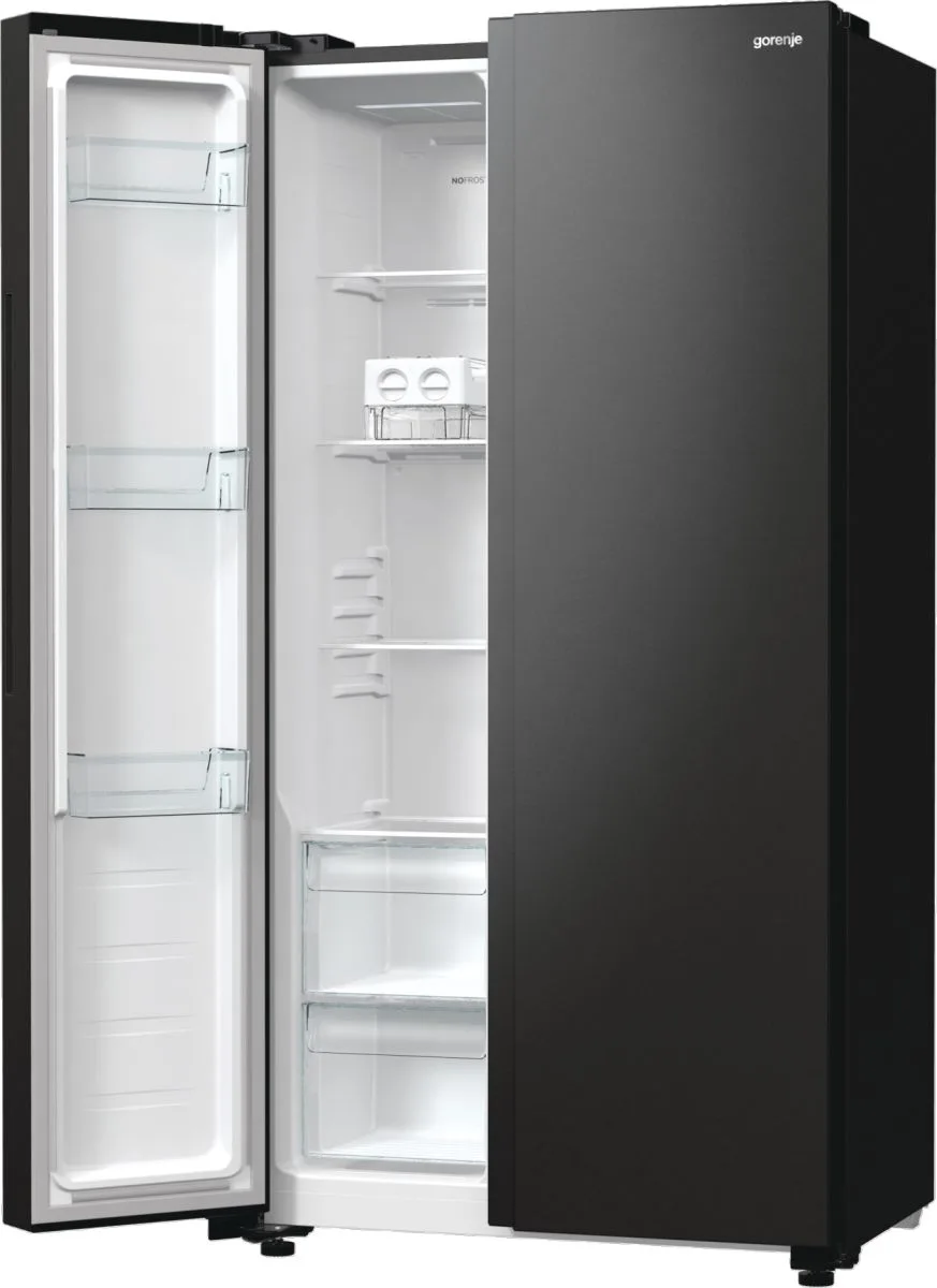 Холодильник Gorenje SBS чорний 356л для зберігання продуктів з інверторним компресором і функцією суперзаморожування