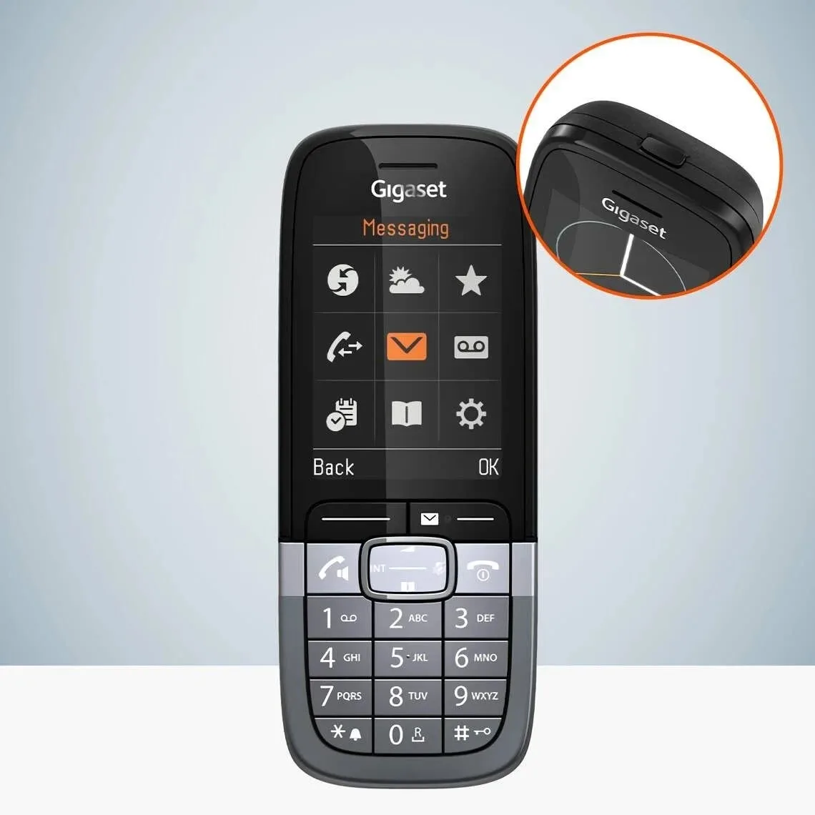 IP-DECT трубка Gigaset SL850H PRO, USB Type-C, 1x3.5 мм разъем для гарнитуры, DECT, BT 5.1, 2.4" цветной дисплей, IP20.
