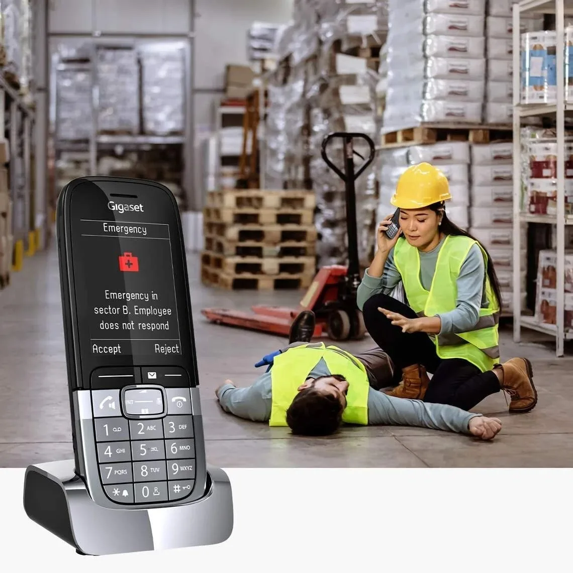 IP-DECT трубка Gigaset SL850H PRO, USB Type-C, 1x3.5 мм разъем для гарнитуры, DECT, BT 5.1, 2.4" цветной дисплей, IP20.