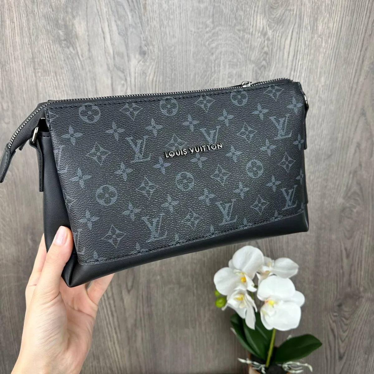 Женская мини-сумочка-клатч квадратная 29x15x10 см экокожа коричневая