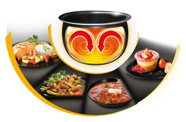 Мультиварка Tefal Spherical, потужність 750 Вт, об'єм чаші 5 л, електронне управління, пластиковий корпус, білий колір.
