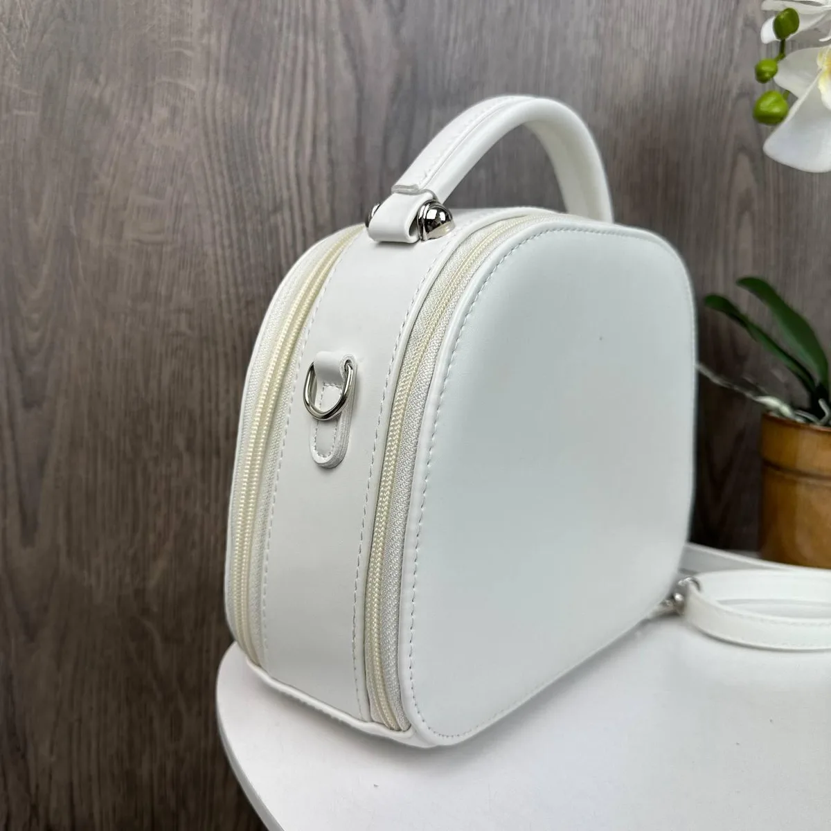 Женская мини сумочка клатч экокожа 20х8,5х16 см белая
