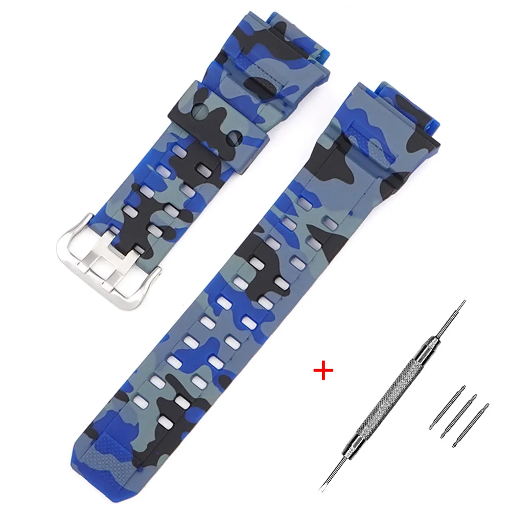 Ремінець Casio полімер 21,5 см Camo Blue