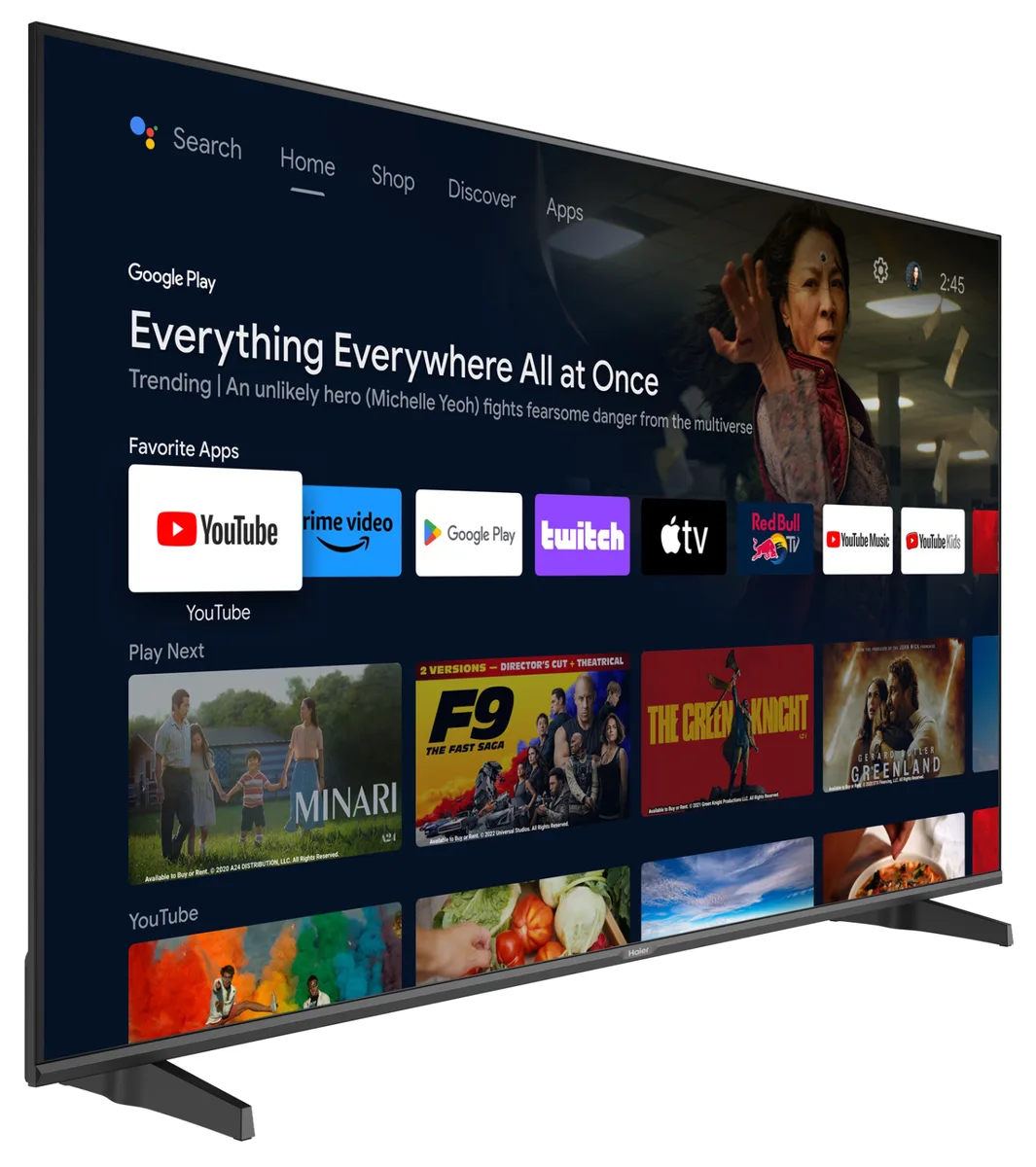 LED-телевізор Haier 43 дюйми чорний 4K Smart TV
