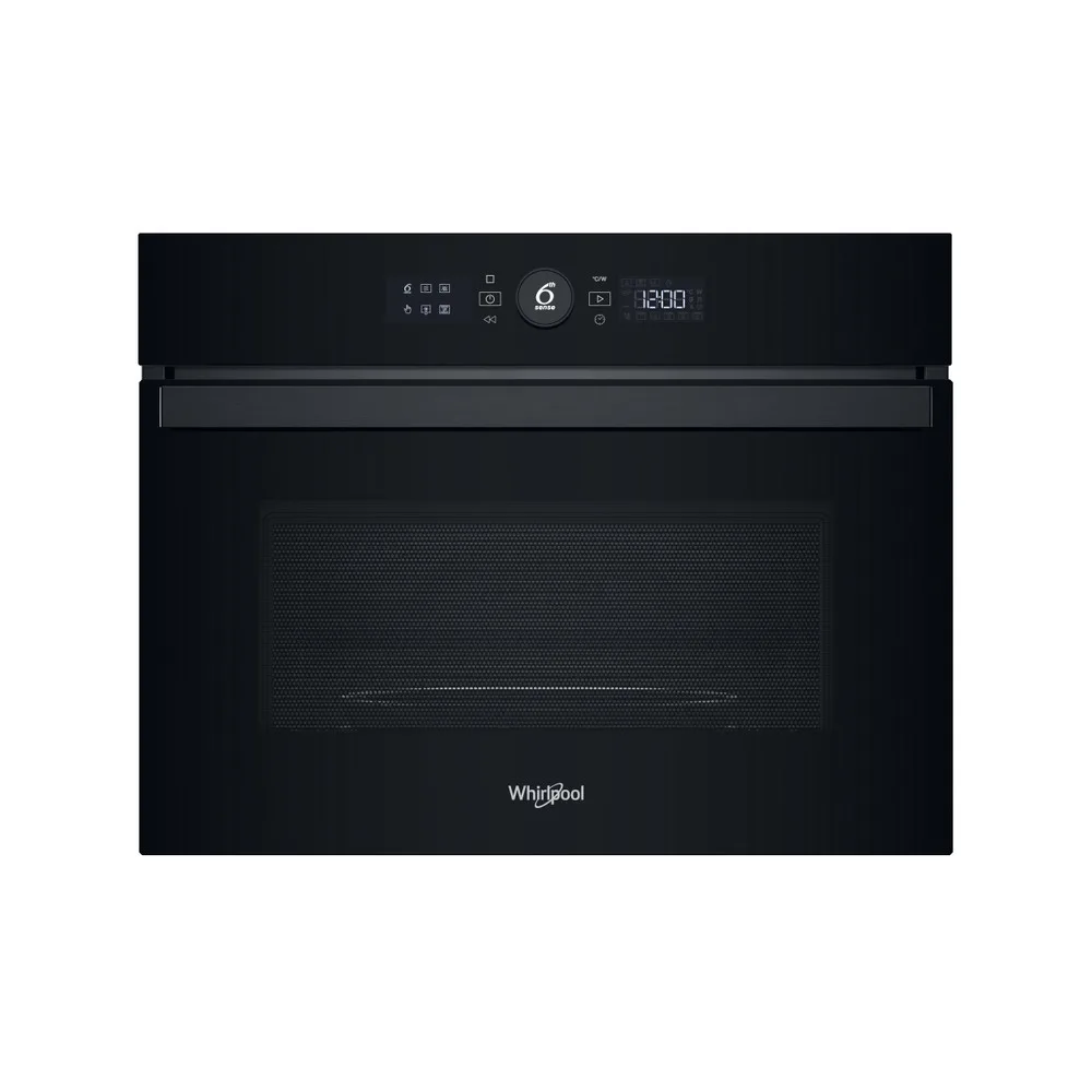 Електрична компактна духова шафа Whirlpool, 40л, з дисплеєм, конвекцією та функцією мікрохвиль, чорного кольору.