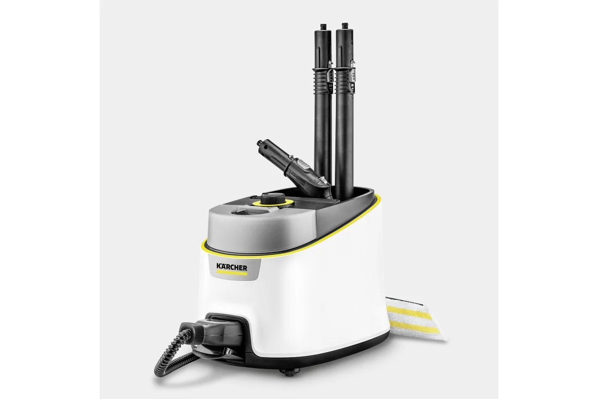 Пароочиститель Karcher SC 4 Deluxe Iron, 2200Вт, 1300мл, 4Бар, утюг и швабра, белый цвет