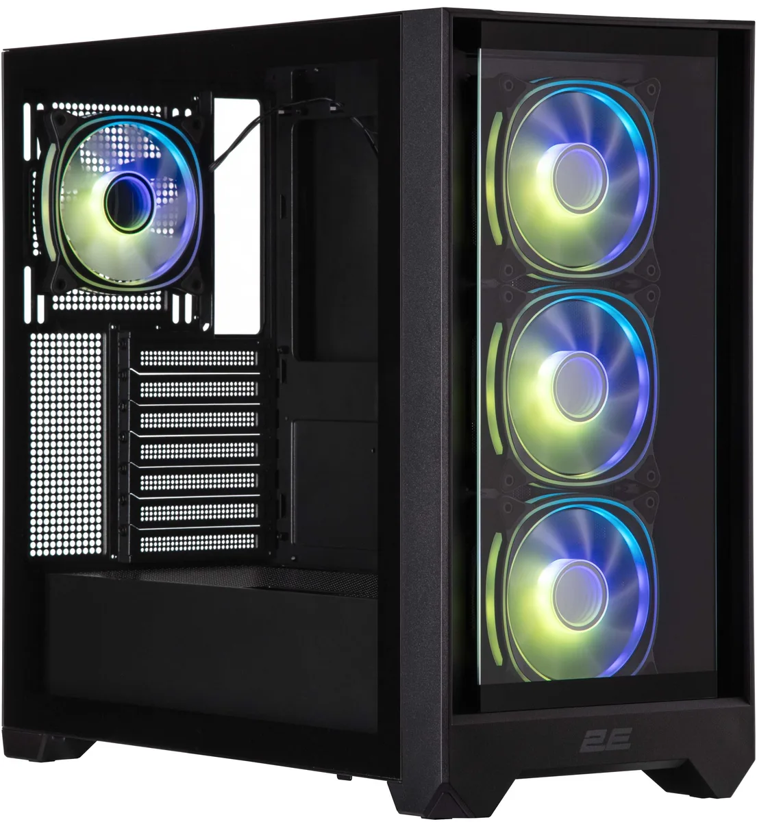 Корпус 2E GAMING Dominator Pro G2302B, без БЖ 2xUSB3.0, 1xUSBType-C, 4x120мм ARGB, VGA 380мм, LCS ready, контролер з пультом, TG Side Panel, TG/Mesh Front panel, ATX, чорний
