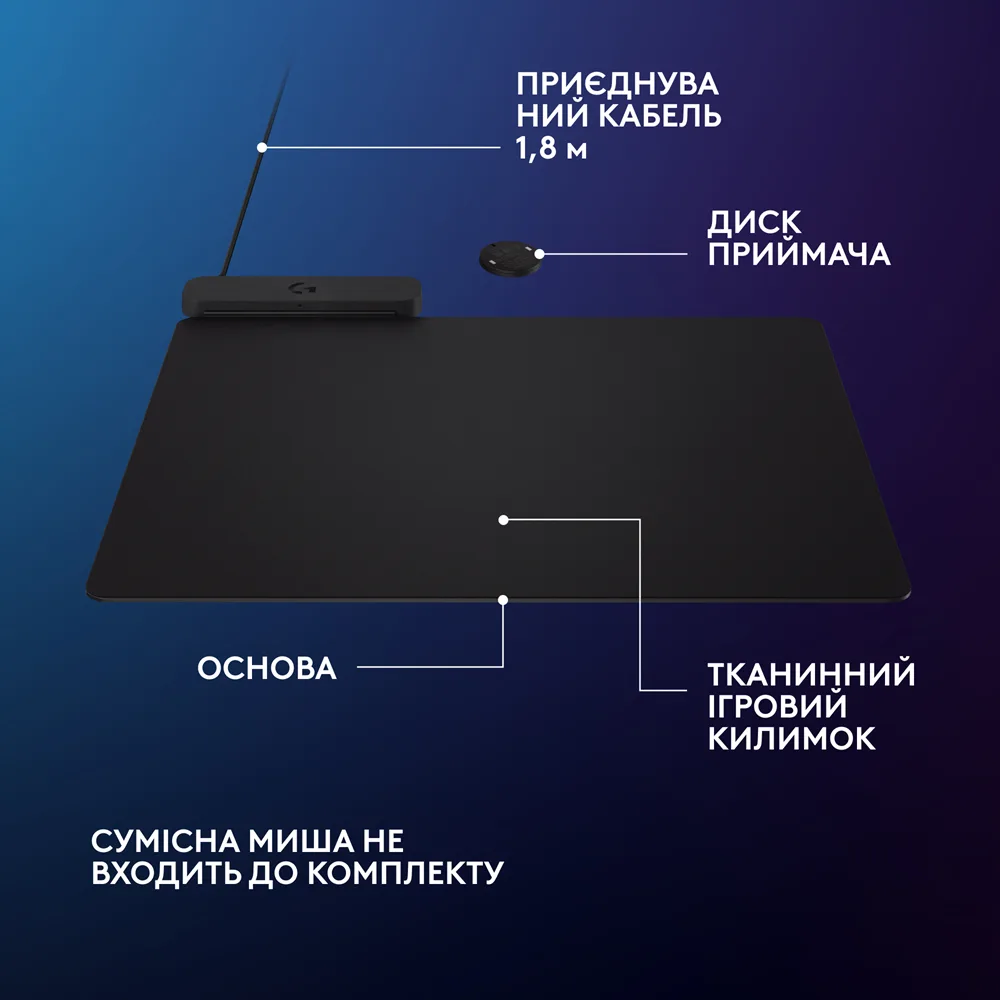 Килимок для миші Logitech Текстиль 344х284х3,5 мм Чорний