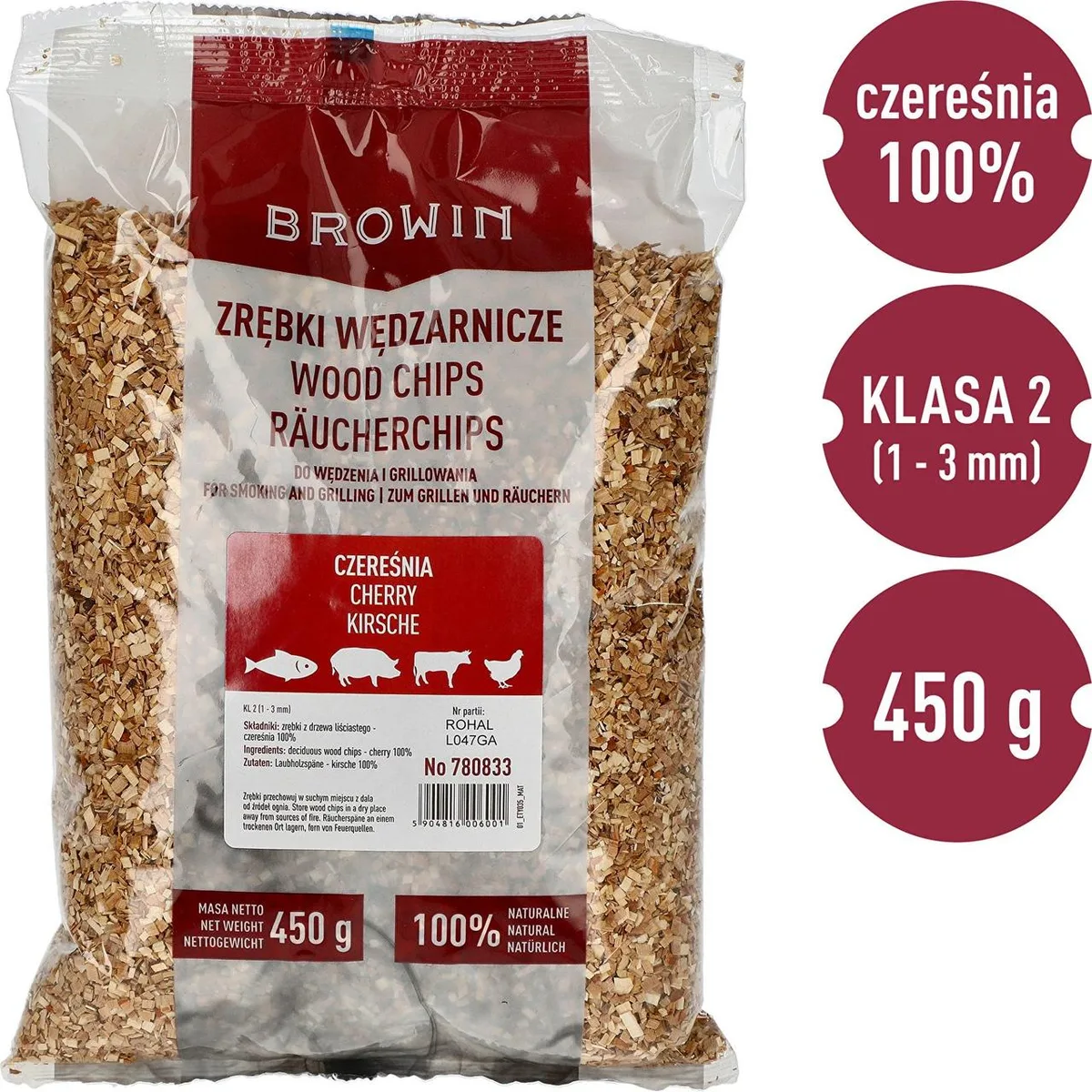 Щепки для копчення BIOWIN вишня 450 г натуральні без добавок