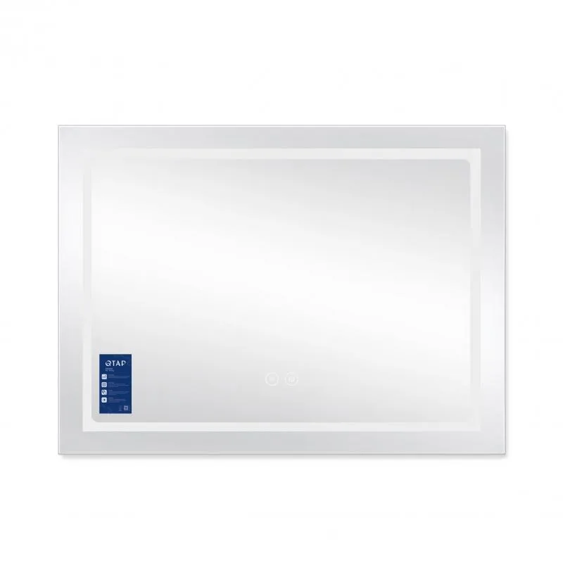 Зеркало Qtap Mideya с LED-подсветкой Touch 800х600 мм алюминий