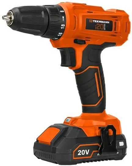 Акумуляторний шуруповерт-дриль Tekhmann TCD-30/i20 KIT 20В 30Нм 1x2.0А·год 0-400·1500об/хв 1.7кг