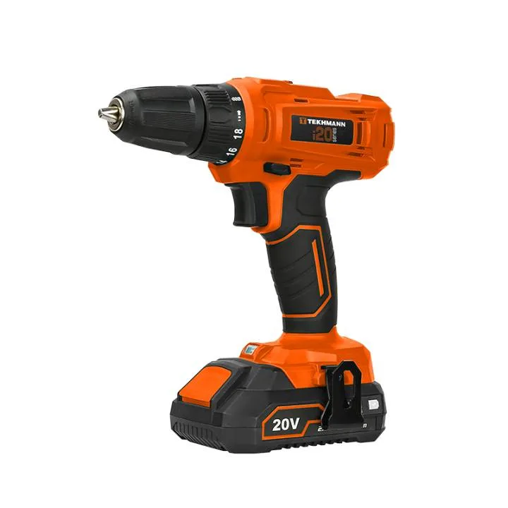 Акумуляторний шуруповерт-дриль Tekhmann TCD-30/i20 KIT 20В 30Нм 1x2.0А·год 0-400·1500об/хв 1.7кг
