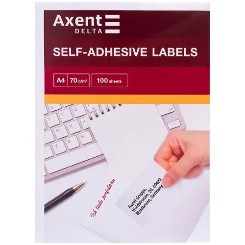 Етикетки із клейким шаром AXENT 38,1*21,2
