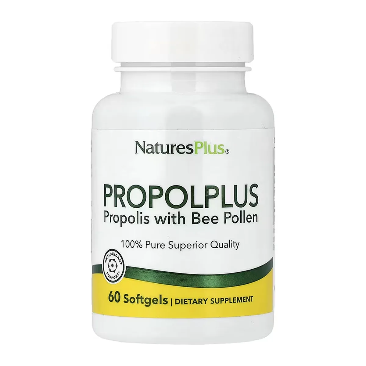 Nature's Plus Propolplus Прополіс з бджолиним пилком 60 м'яких капсул Без глютену