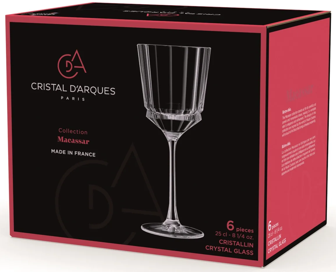 Набір келихів Cristal d'Arques Paris Кришталеве скло 250 мл 6 шт Чорні
