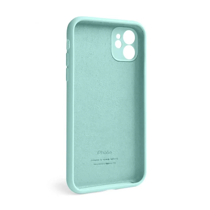 Чохол Silicone Case для Apple iPhone 12 силіконовий бірюзовий закрита камера