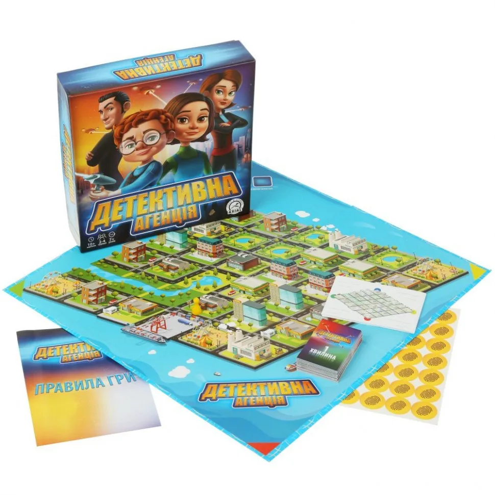 Настольная игра Детективное агентство Arial картон 1-6 игроков многоцветная