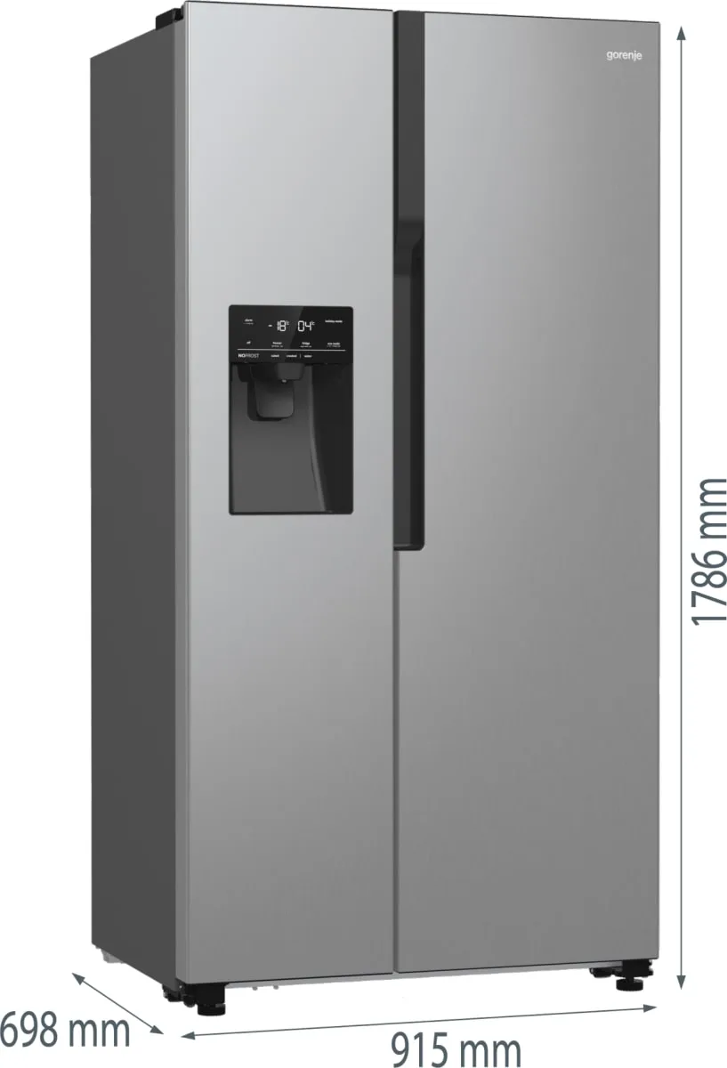 Холодильник Gorenje SBS, 179x70x92 см, 2 двері, об'єм 376(190)л, клас енергоспоживання А++, NF+, інверторний компресор, зона свіжо