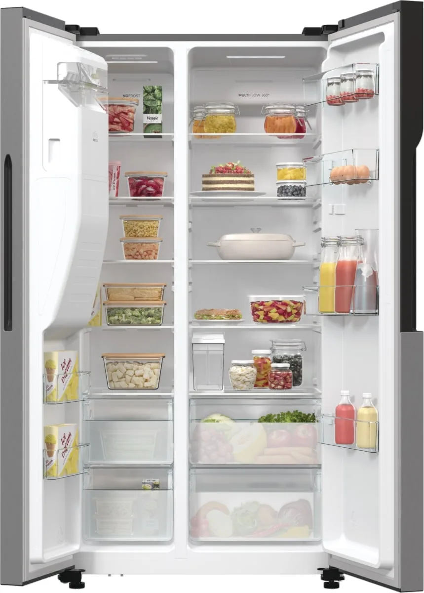 Холодильник Gorenje SBS, 179x70x92 см, 2 двері, об'єм 376(190)л, клас енергоспоживання А++, NF+, інверторний компресор, зона свіжо