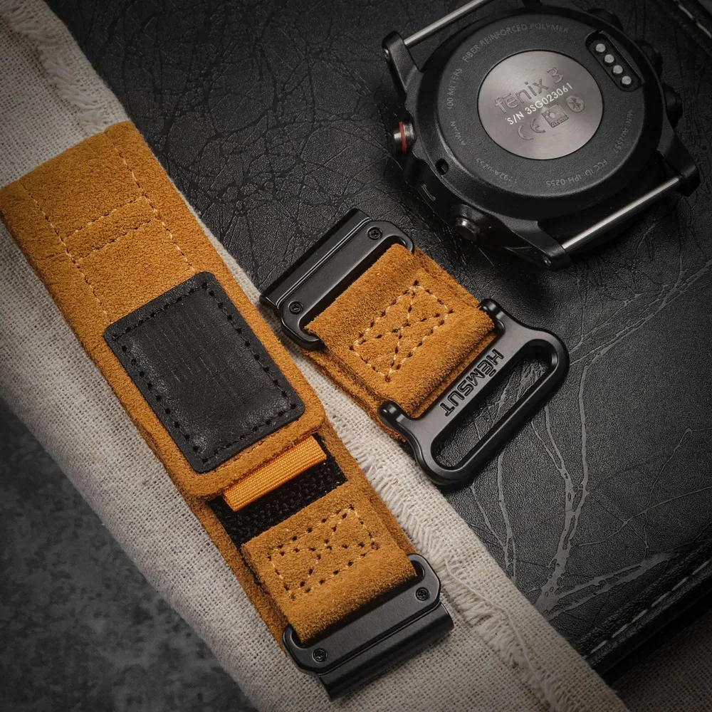 Ремінець Hemsut Suede Leather 22 мм Світло-коричневий
