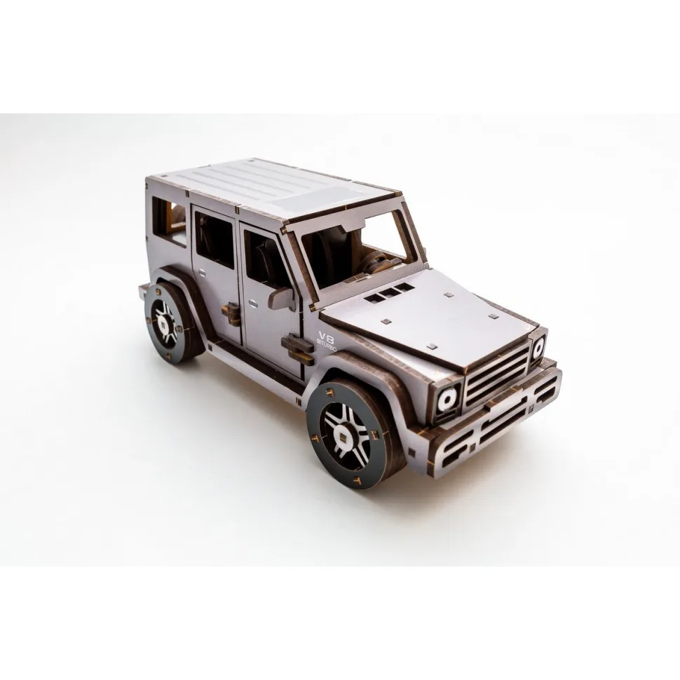 Дерев'яний 3D конструктор PuzzleOK Gelandewagen 109 деталей дерево натуральне
