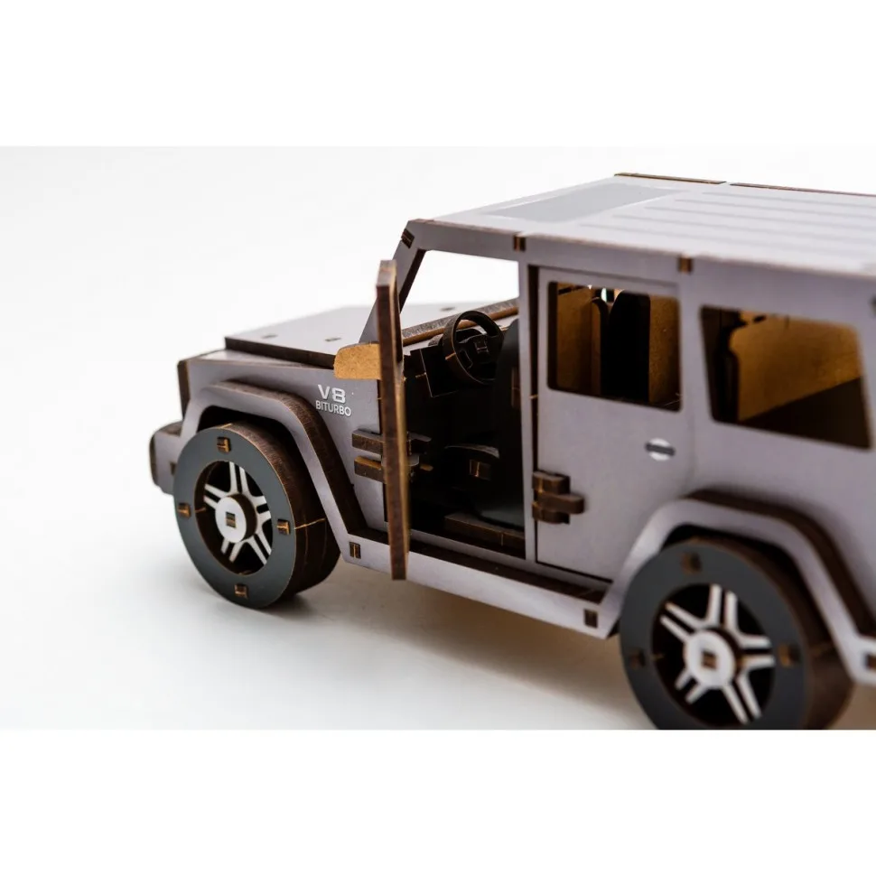Дерев'яний 3D конструктор PuzzleOK Gelandewagen 109 деталей дерево натуральне