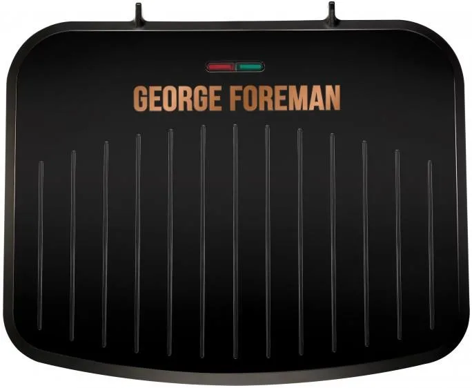 Гриль George Foreman притискний Copper Fit Grill, 1630 Вт, 1 температурний режим, пластиковий корпус, чорний.