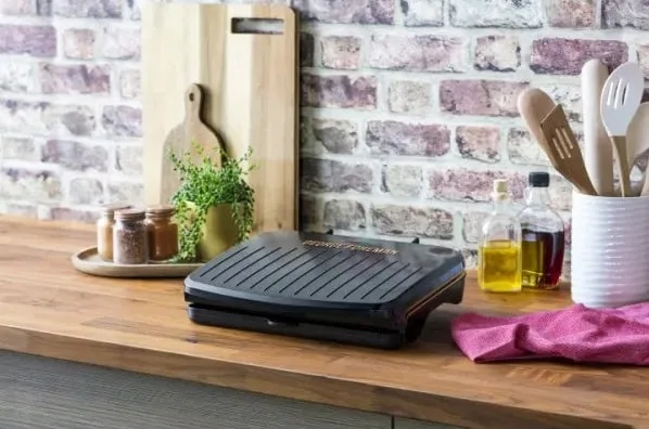 Гриль George Foreman притискний Copper Fit Grill, 1630 Вт, 1 температурний режим, пластиковий корпус, чорний.
