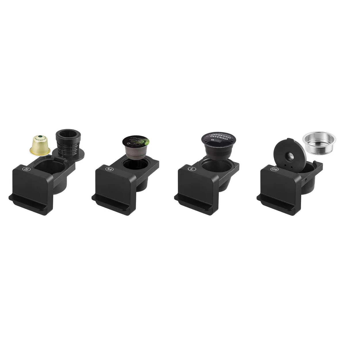 Кофеварка Catler капсульная 0.8л черная для молотого кофе и капсул Nespresso Dolce Gusto