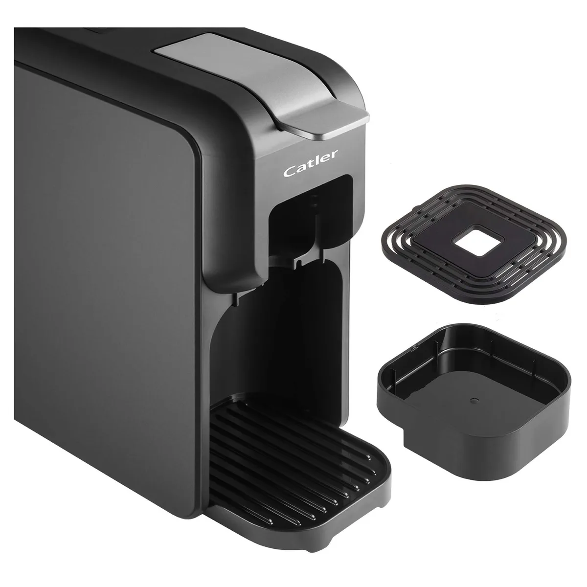 Кофеварка Catler капсульная 0.8л черная для молотого кофе и капсул Nespresso Dolce Gusto