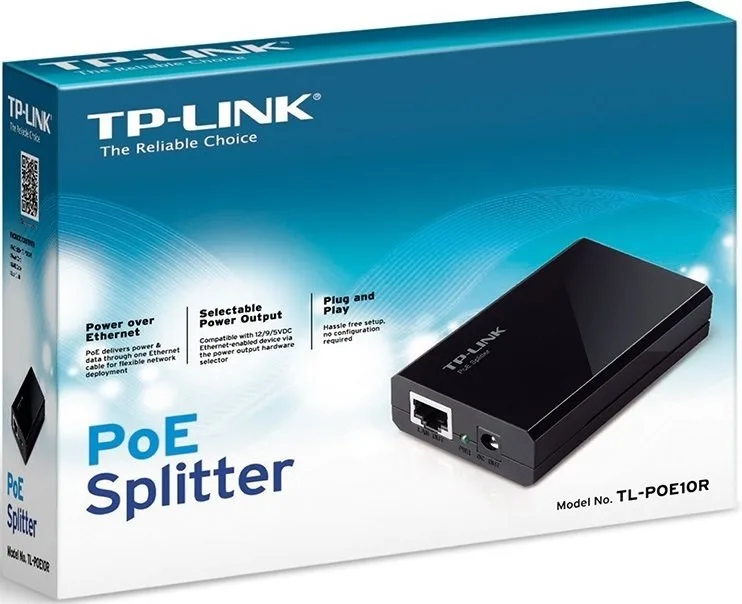 Сплітер PoE TP-LINK POE10R 1xGE, 1xGE PoE PD, 15.4Вт
