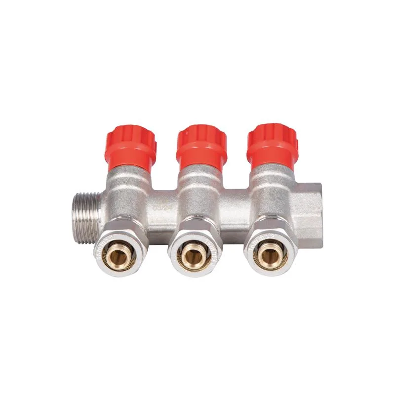 Колектор розподільний 3 виходи 3/4" латунний SD230W3 123х80х60 мм нікельований