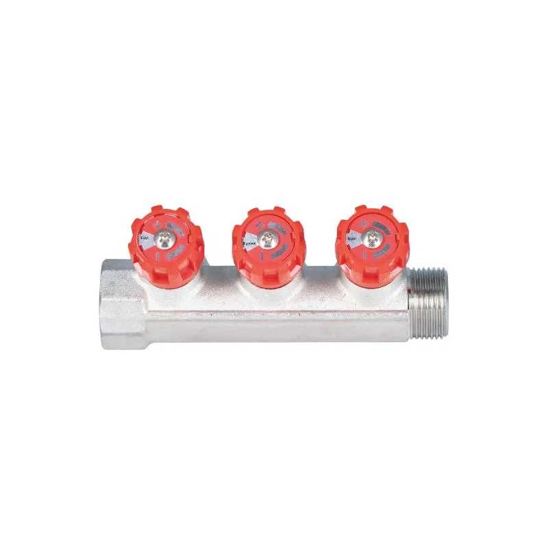 Колектор розподільний 3 виходи 3/4" латунний SD230W3 123х80х60 мм нікельований