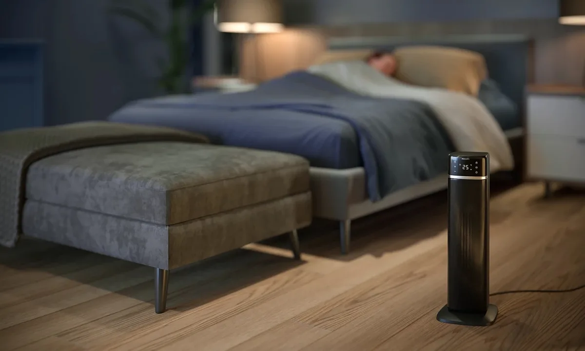 Тепловий вентилятор Philips 5000 Серії, для площі до 20 м2, потужність 2000 Вт, електронне управління, розміри 58 x 19.6 x 21.2 см