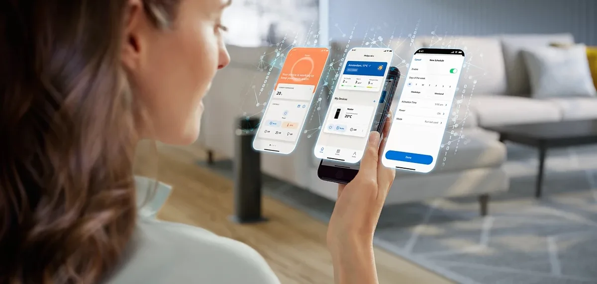 Тепловий вентилятор Philips 5000 Серії, для площі до 20 м2, потужність 2000 Вт, електронне управління, розміри 58 x 19.6 x 21.2 см