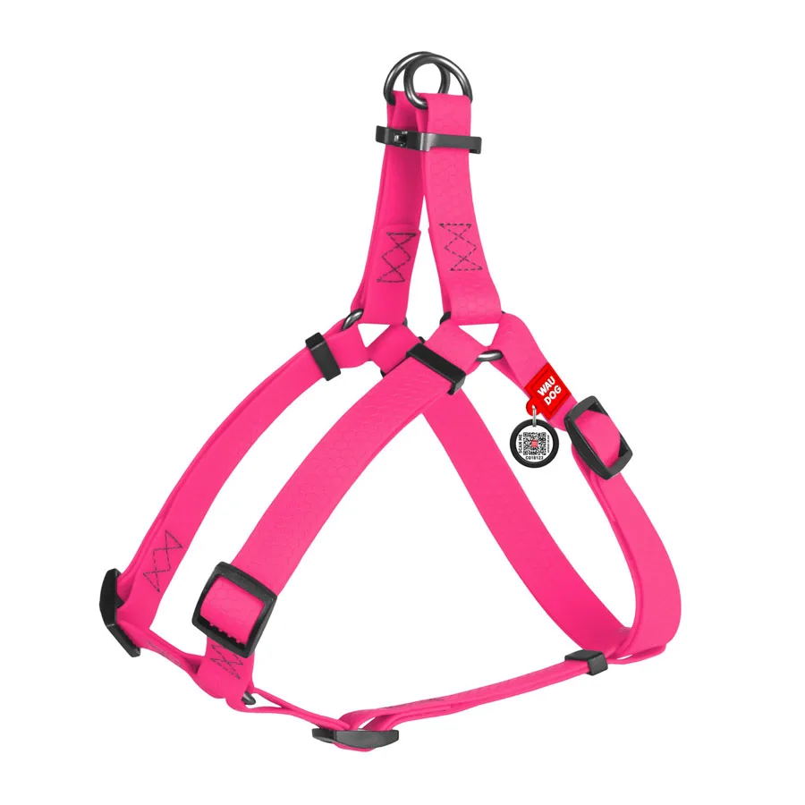 Шлея WAUDOG Waterproof L 60-90 см 25 мм Collartex Рожевий