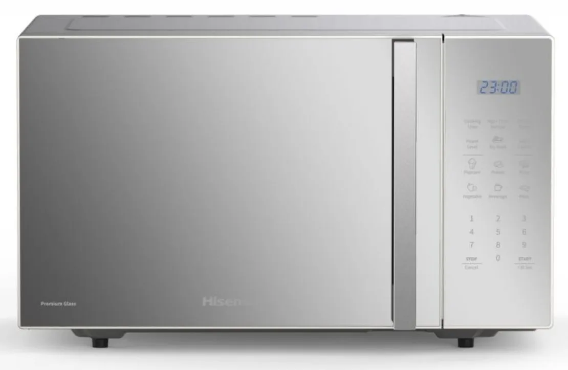 Мікрохвильова піч Hisense з грилем 23 л сенсорна сірий