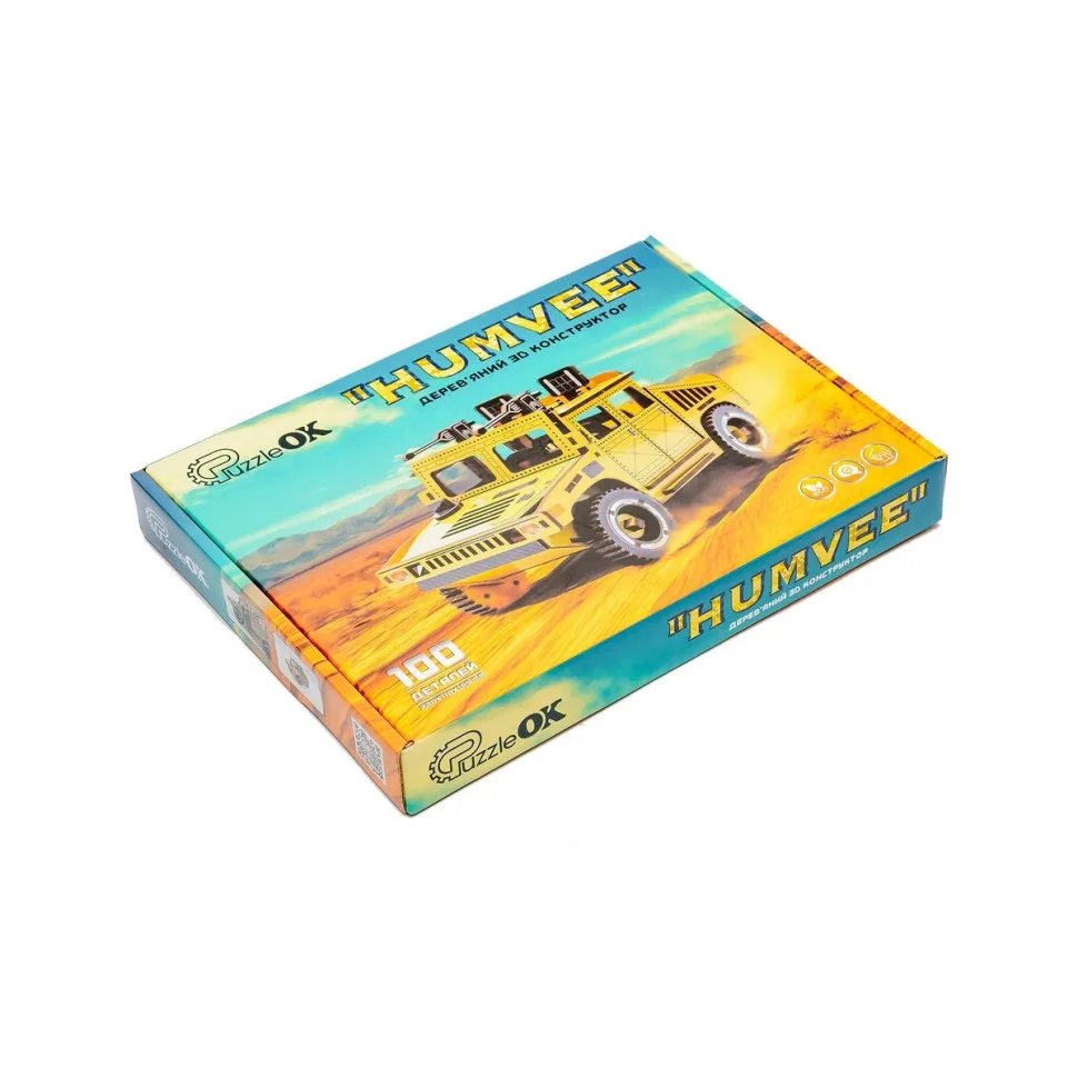Дерев'яний 3D конструктор PuzzleOK 100 деталей екодерево натуральний колір