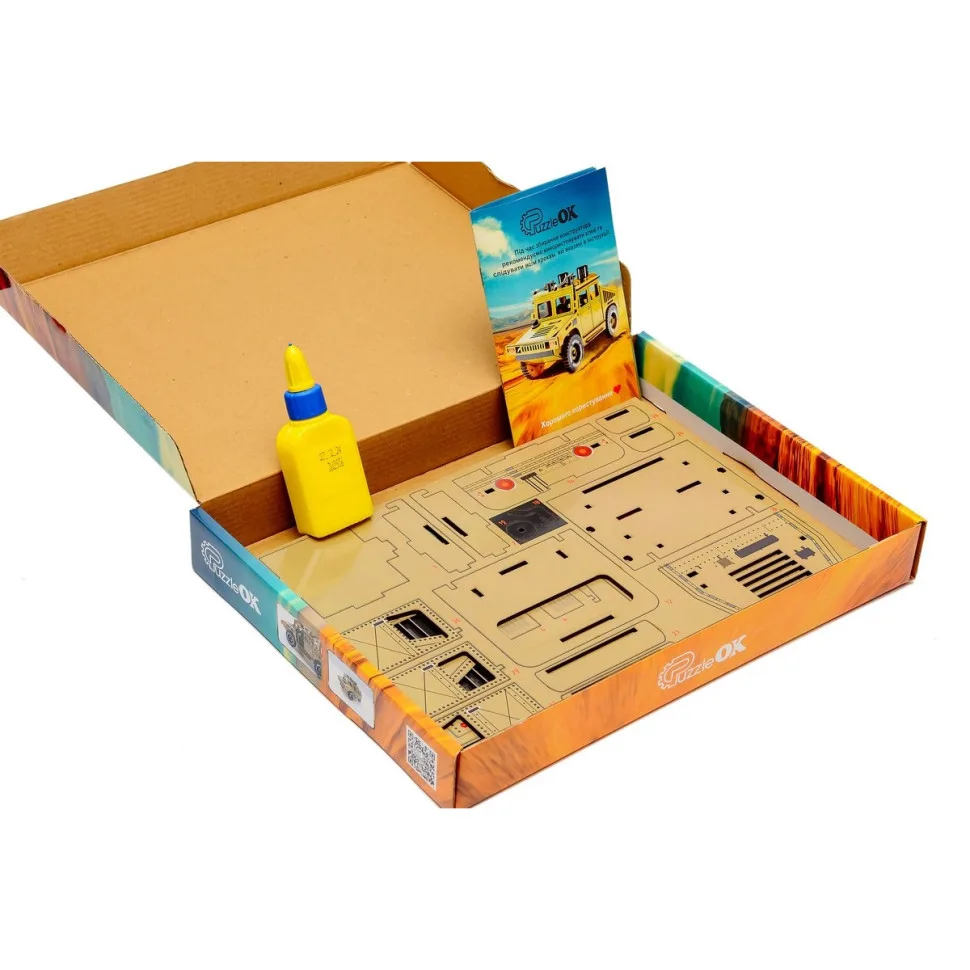 Дерев'яний 3D конструктор PuzzleOK 100 деталей екодерево натуральний колір