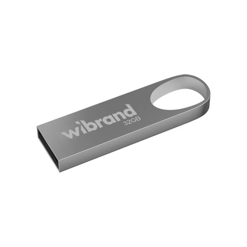 Флеш-пам'ять USB Wibrand метал 32Гб срібна
