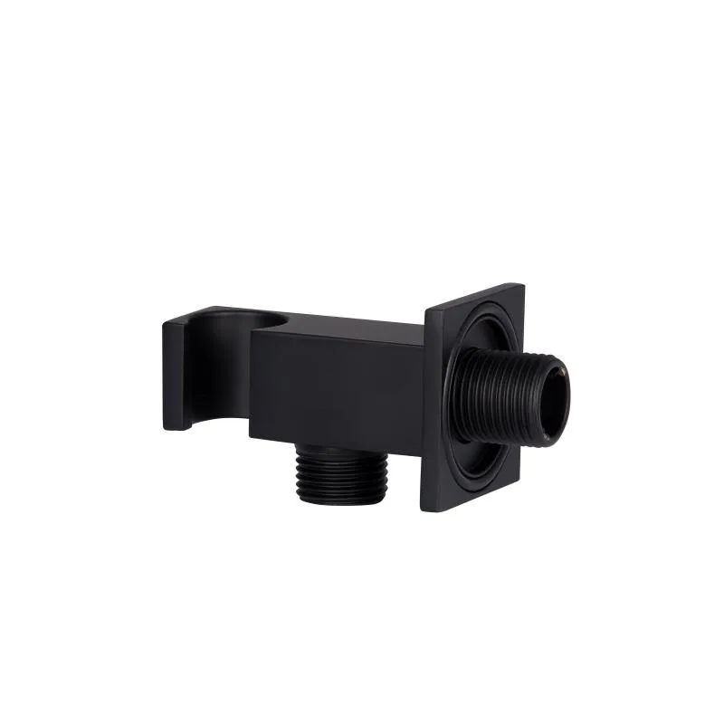 Подключение шланга Qtap 025 1/2" матовое черное латунь 92х65х48 мм