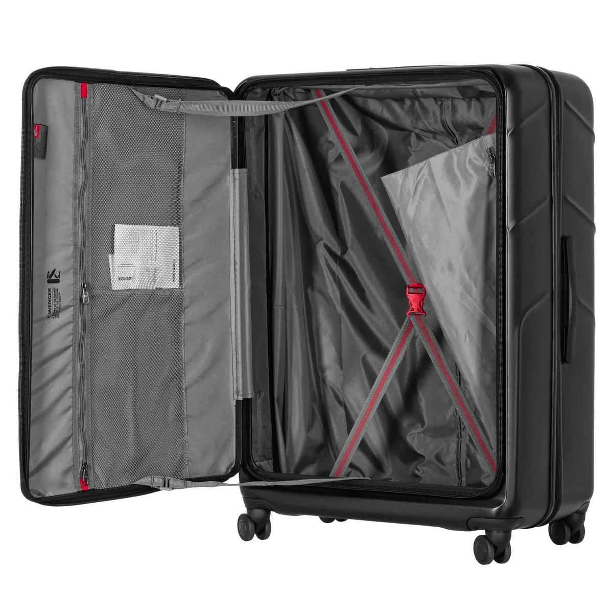 Валіза Wenger Amplix Hardside Large, велика, полікарбонат, TSA, 4 колеса, розширення, чорний