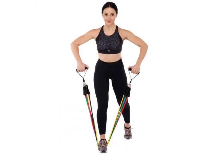 Набір еспандерів EasyFit гумовий 5 шт 1,16 м різнокольоровий