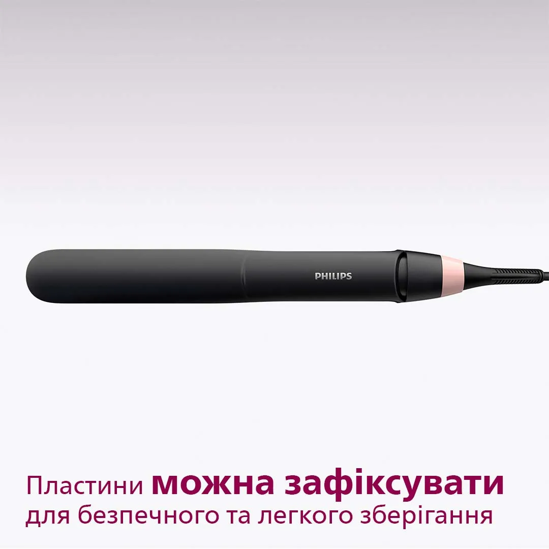 Випрямляч волосся Philips керамічний 100х28 мм чорний рожевий 55 Вт 6 температур