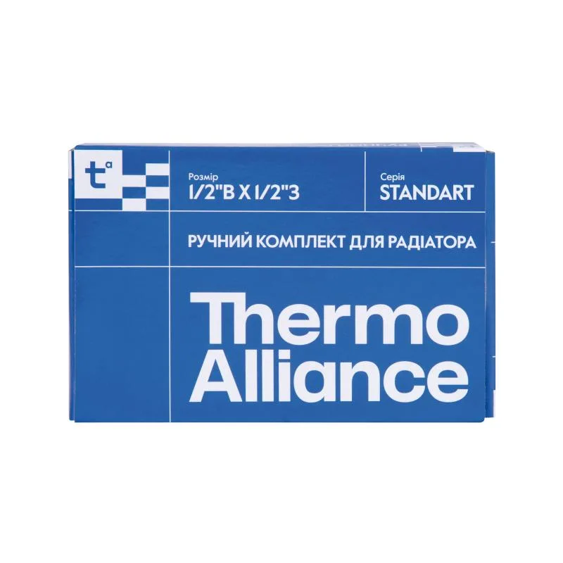 Радіаторний вентиль Thermo Alliance кутовий 1/2" латунь нікель 0,433 кг