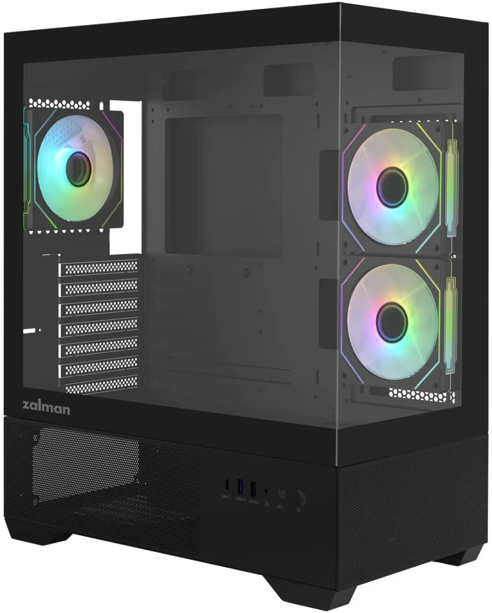 Корпус Zalman Chronix V2 без БЖ, 1xUSB3.0, 1xUSB2.0, 1x Type C, 2x120мм ARGB Reverse,  4x120мм ARGB, VGA 410мм, LCS ready, TG Side/Front Panel, ATX, чорний