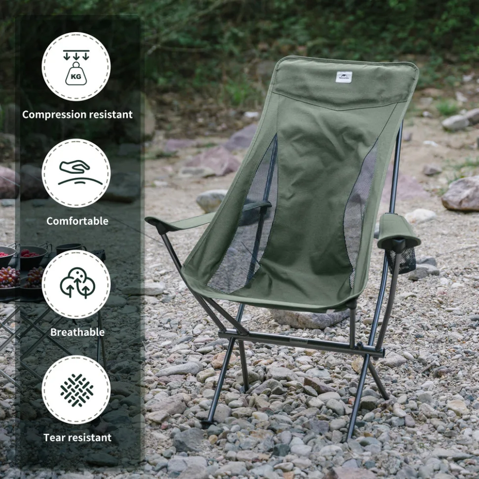 Складане крісло Naturehike Оксфорд 600D 47х36,5х98,5 см Зелений